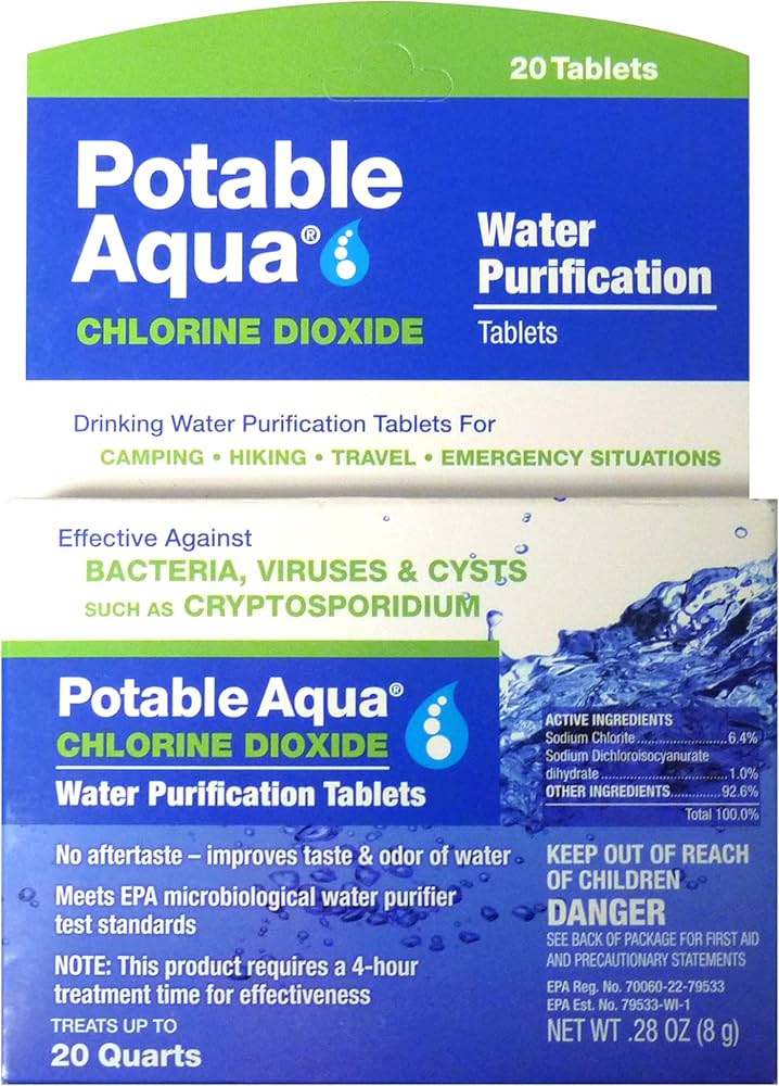 Potable Aqua Chlorine Dioxide Water Purification Tablets