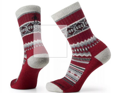 Smartwool Women's Everyday Snowed In Sweater Light Cushion Crew Socks Tibetan Red