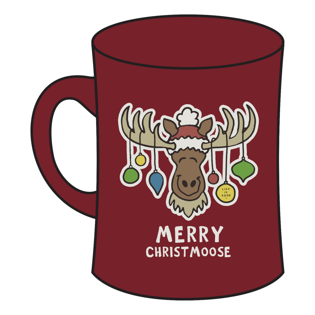 Life Is Good Merry Christmoose Ornaments Vintage Diner Mug