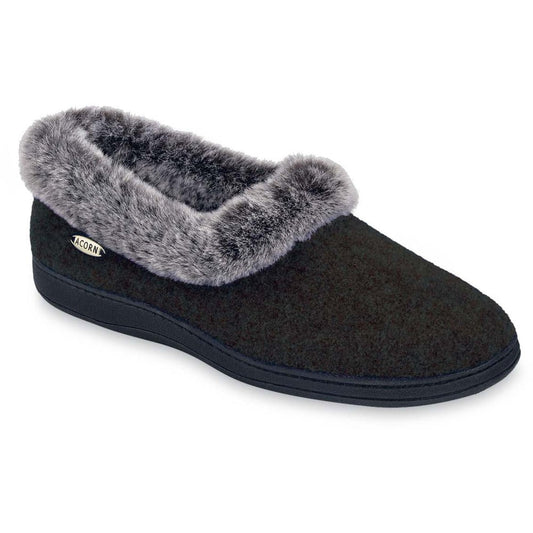 Acorn Women's Faux Fur Chinchilla Collar Slipper