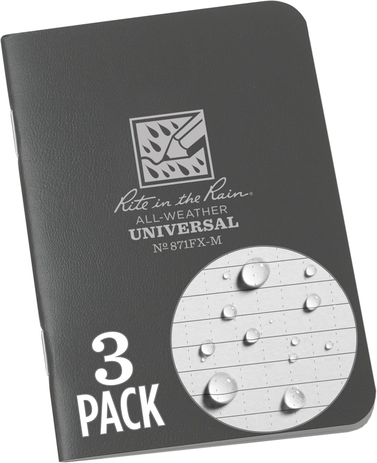 Rite in the Rain Mini-Stapled Notebook  3 1/4" x 4 5/8" 3 Pack